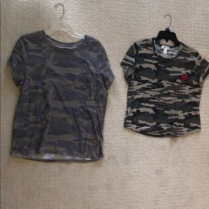 2 camouflage shirts